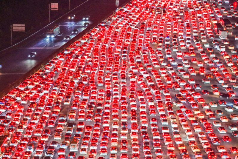 Enorme atasco en autopista de China