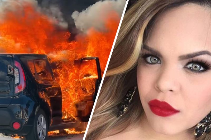 Kiara Romero sobrevive milagrosamente tras incendiarse su vehículo en la autopista Duarte Ensegundos República Dominicana