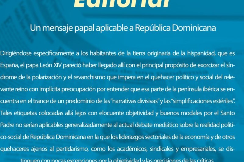 Un mensaje papal aplicable a República Dominicana