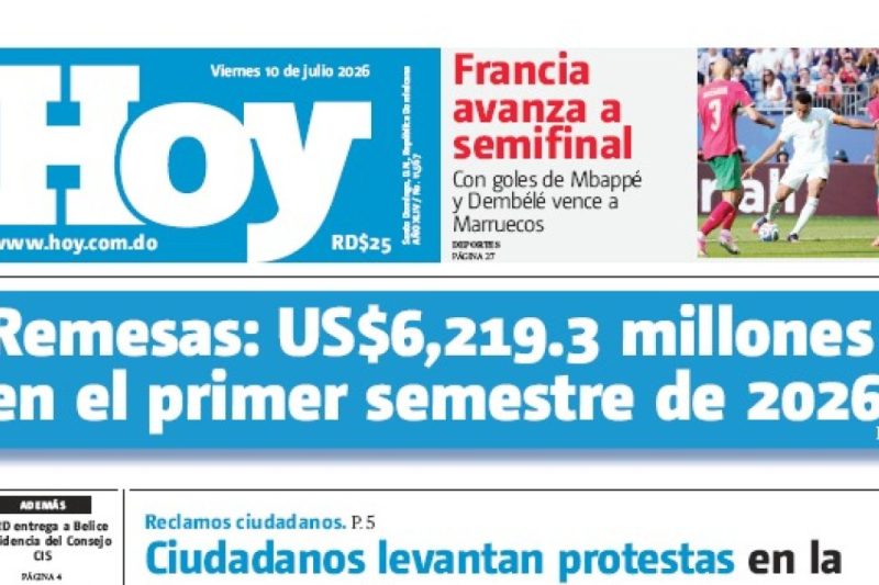 Edición Impresa, viernes 10 de julio de 2026