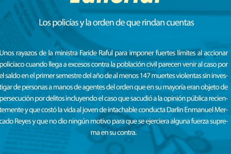 Los policías y la orden de que rindan cuentas