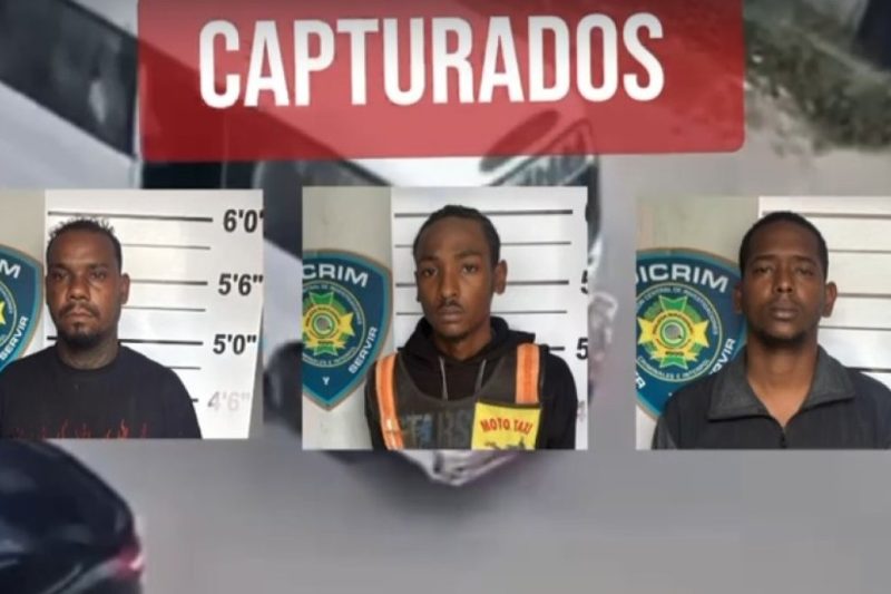 Policía Nacional captura a tres hombres por agresión contra una señora y daños a su vehículo