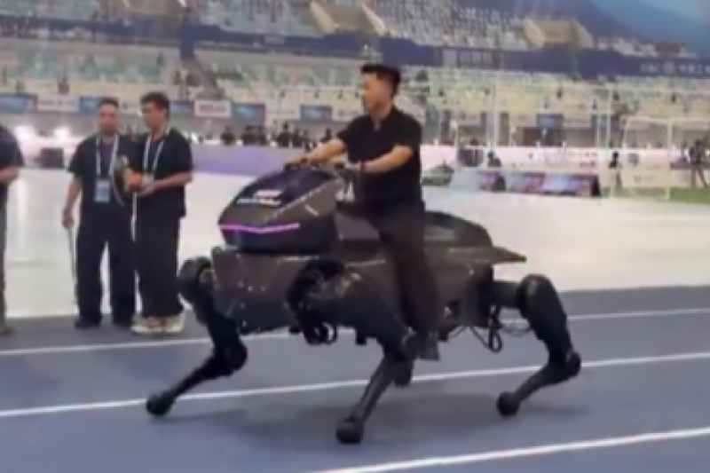 China presenta caballo robótico capaz de transportar personas