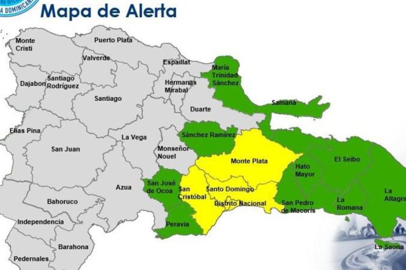 Remanentes de Dolly elevan alertas: COE coloca al Gran Santo Domingo y 3 provincias en amarillo y a 10 en verde