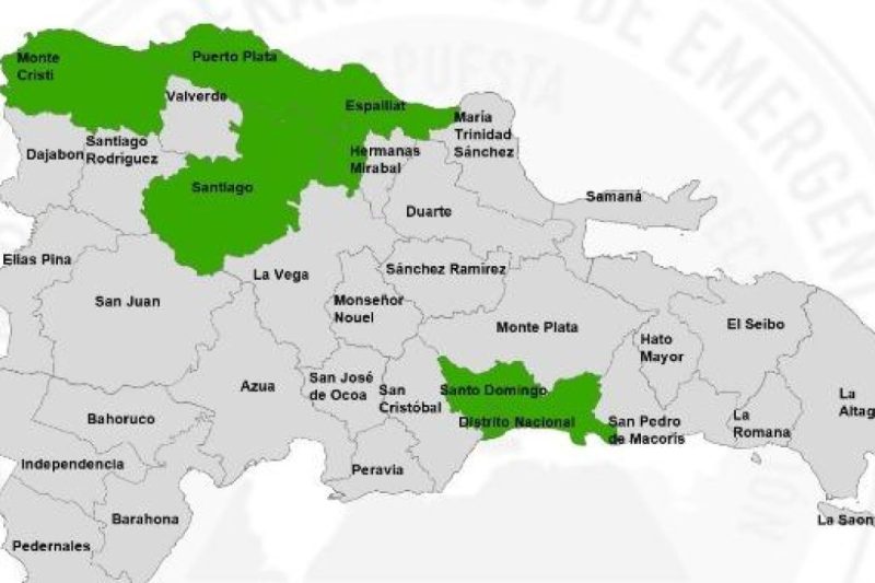 COE reduce niveles de alerta y mantiene cinco demarcaciones en verde por lluvias